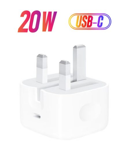 محول طاقة USB-C ثلاثي الأطراف بقوة 20 واط / (شاحن آيفون أصلي