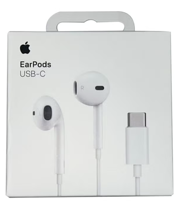 سماعات أذن لاسلكية بيضاء اللون مزودة بمنفذ USB-C