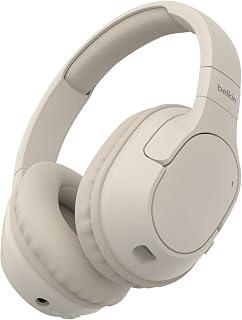 Belkin SoundForm Surround Bluetooth Over-Ear Headphones, Environmental Noise Cancelling Headphones, Wireless with 60H Playtime & Soft Ear Cups for iPhone, Galaxy, iPad, Travel, Home, or Office - Sand