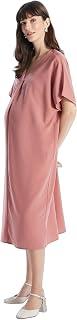 LC WAIKIKI Woman V-Neck Plain Short Sleeve Oversize Maternity Dress