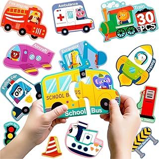 عرض حصري على Soofam Transportation Magnetic Puzzles for Kids Ages 3-5, Magnet Vehicles, Preschool Puzzles and Travel Toys for Toddlers, Educational Sensory Puzzle, Toddler Learning Activities, Refrigerator Magnet - عروض أمازون السعودية