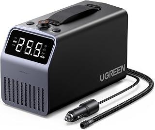 عرض حصري على UGREEN Tire Inflator (0.2-10.3 bar / 3-150 psi) Electric Air Compressor, Portable Air Pump, Mini Tire Pump with Digital LED Display, LED Light for Bicycles, Motorcycles, and Cars - عروض أمازون السعودية
