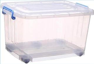 Large 48 Liter Stackable Clear Storage Box with Lid and Wheels for Home Office Garage Workshop (small)