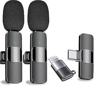 K9 Dual Microphone for Smartphones, Cameras, Laptops, Plug and Play for Clear Voice Recording, Vlogging, Podcasts, YouTube, Interview, Portable Noise Cancelling