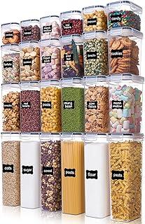 Vtopmart 24 Pcs Airtight Cereal Storage Containers with Lids, Plastic
