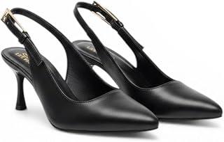 Shoes Heels Leather With Buckle Classy F-609