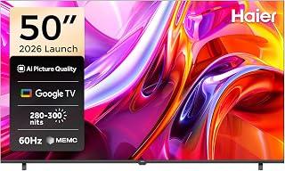 Haier 50 Inch 4K UHD Smart Google TV, 60Hz Refresh Rate, HDR10/HLG, Dolby Digital Decoding, dbx-tv Sound Effect, WiFi Bluetooth 5.1, Netflix/YouTube, Egypt Version - H50K85GUX