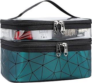 Bag Double Layer Toiletry Bag Portable Transparent Travel Makeup Bag Large Makeup Bag Case Organiser Waterproof Wash Bag Assorted Colors - Amazon Egypt Deals