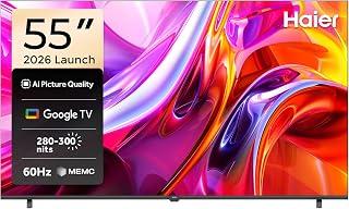 Haier 55 Inch 4K UHD Smart Google TV, 60Hz Refresh Rate, HDR10/HLG, Dolby Digital Decoding, dbx-tv Sound Effect, WiFi Bluetooth 5.1, Netflix/YouTube, Egypt Version - H55K85GUX