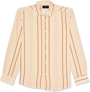 Trendyol Man Limited Edition Camel Regular Fit Striped Linen Textured Shirt TMNSS23GO00056 Shirt (pack of 1)