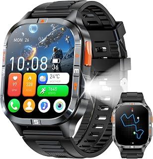 Exclusive Deal on Military GPS Smart Watch for Men with Compass/Altitude/Flashlight，2.01" HD Smart Watch with Voice Assistant/Bluetooth Calling,110+ Sports Modes, IP68 Waterproof,Smartwatch for Android&amp;iOS - Amazon KSA Deals