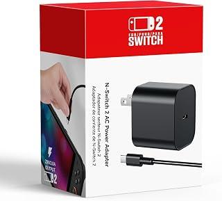 عرض حصري على Switch 2 Charger - 60w AC Power Adapter for Nintendo 2/1 with 5FT Long Cable, Support 4K TV Dock, PD 3.0 Fast Charging Supply 20V/3A for Nintendo Switch Chargers[Replacement for OEM Switch2/1 Charger] - عروض أمازون السعودية