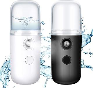 عرض حصري على Excefore Portable USB Rechargeable Nano Facial Mister Set, 30ml Mini Face Humidifier &amp; Hydrating Sprayer, Ideal for Skincare and Makeup, Dual Colors (Black &amp; White), 2 Pack - عروض أمازون مصر