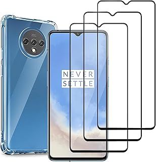 Exclusive Deal on 3 Pack for Oneplus 7T Screen Protector with Clear TPU Phone Case, HD Tempered Glass Film, 9H Tempered Glass Screen Replacement, Anti Scratch Screen Protector Film for Oneplus 7T - Amazon KSA Deals