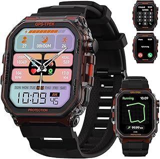 عرض حصري على Military Smart Watches Built-in GPS, 100+ Sport Modes for Men with, Smartwatch for Android Phones and iPhone, 1.75" HD Screen Bluetooth Call 24/7 Heart Rate/Sleep/Stress - عروض أمازون السعودية