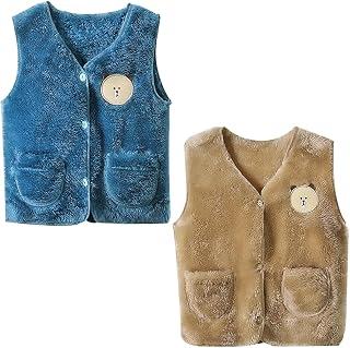 عرض حصري على 2 Pieces Baby Vest Coats Winter Fleece Jackets Boys Girls Kids Gilet Outfits Snowsuit Sleeveless Waistcoat Toddler Sleeveless Warm Fleece Cute Bear Vest Jacket - عروض أمازون السعودية