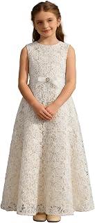 عرض حصري على Vintage Lace Flower Girl Dress for Wedding Girls A -Line First Communion Dresses - عروض أمازون السعودية