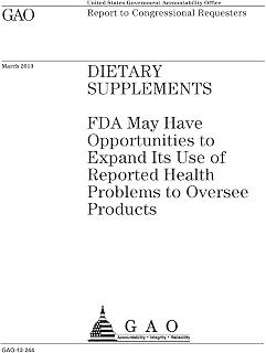 Exclusive Deal on Dietary supplements: FDA may have opportunities to expand its use of reported health problems to oversee products: report to congressional requesters. - Amazon KSA Deals