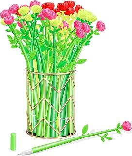 Excefore Flower Pens - 30 Pcs Artificial Rose With Black 0.5mm Ink - Creative Gifts for Wedding, Birthday, Party Favors, Office, School - Kids, Girls, Women - Home Decoration Supplies