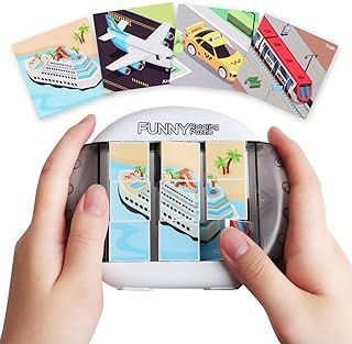 عرض حصري على Rotating Puzzle for Kids Ages 3-8, 4-in-1 Educational Toy, Fine Motor Skills Development Activity for Toddlers, Travel-Friendly Fidget Puzzle for Cars, Airplanes &amp; Road Trips (Transportation Theme) - عروض أمازون السعودية