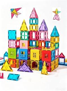 60pcs Kids Magnetic Tiles Toys, Magnetic Tiles Kids Magnetic Blocks Building Sets 3D Magnet Tile Building Blocks Magna Construction Educational STEM Toys Gifts for Gilrs Boys