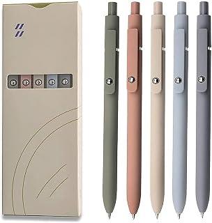 Joyzzz 0.5 Gel Pen, 5 Pack Assorted Colors Gel Pens, Fine Point 0.5mm Tip Gel Ink Pens for Writing Drawing, Retractable Gel Pens with Clip for Students Office Work, Smooth Consistent Ink Flow