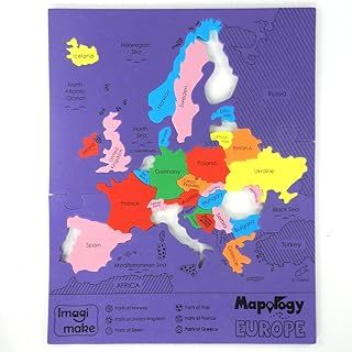 عرض حصري على Imagimake Mapology Europe Map Puzzle - Geography for Kids - Learning &amp; Educational Toys - Puzzles for Kids Ages 4-8, Gift for Gift for 4, 5, 6, 7, 8 Year Old - عروض أمازون السعودية