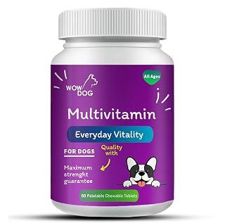 عرض حصري على WOW DOG Multivitamin Tablet Dog Supplement 120 Pieces for Dogs with Essential Vitamins &amp; Minerals for Healthy Skin, Heart, Brain Function | Chicken Flavour - عروض أمازون السعودية