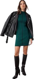 Trendyol womens Dark Green Mini Color Block Body Sitting Knitwear Dress Twoaw24El00041 Dress (pack of 1)