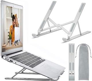 OUGEP Laptop Stand, Portable Foldable Height Adjustable Notebook Stand, Compatible with MacBook Pro Air, iPad, Lenovo, HP All 10-15.6 Inch Tablet (Silver)