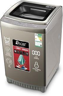 عرض حصري على Oscar 18KG Fully Automatic Top Load Washing Machine – Silver | LED Display, 8 Wash Programs, 8 Water Levels, Child Lock &amp; Air Dry | OTL18KGS - عروض أمازون السعودية