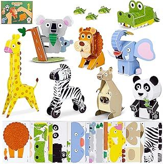 عرض حصري على 3D Puzzles for Kids, 8 Pack Jungle Animal Puzzles, Educational Toys for Boys &amp; Girls, Birthday &amp; Christmas Gifts, 3D Jigsaw Toys for Kids - عروض أمازون السعودية