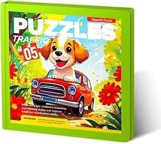Educational Magnetic Puzzle - Kids Toys 3+ Years Old Kids Puzzle Book Intelligence Development Focus Montessori Educational Toys Perfect for Travel Gifts and Distributions (Transportation)