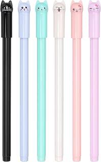 6PCS Cute Cat Pens, 0.5mm Black Ball Point Pen, Kawaii Cartoon Cat Gel Pen, for School Office Supplies Creative Stationery Lovely Gift for Boys Girls Cat Lovers Kids Stationery School Office Supplies