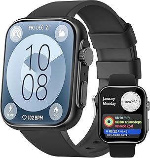 Exclusive Deal on Smart Watch for Men Women [46mm], Bluetooth Call, Sleep &amp; Stress Tracking, 120+ Sports Modes, GPS Activity Tracker, Water Resistant (Black) - Amazon KSA Deals