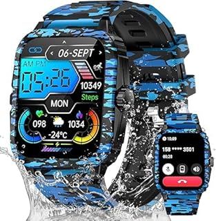 Exclusive Deal on Military Smart Watches for Men (Make/Answer Call) 1.96" Large Screen Outdoor Activity Tracker with 100+ Sport Modes Heart Rate Monitor Sleep Tracker 3ATM Waterproof Smartwatch for iPhone Android - Amazon KSA Deals
