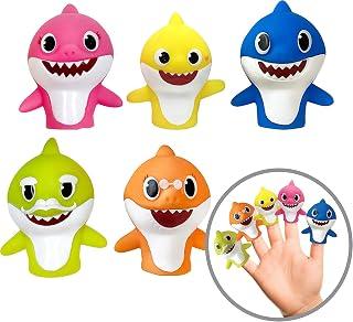Baby Shark 5 Pc Finger Puppet Set - Party Favors, Educational, Bath Toys, Story Time, Beach Toys, Playtime,Pack of 5
