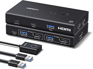 UGREEN 4K@60Hz 2 in 1 Out HDMI KVM Switch USB 3.0 for Windows Mac PC Laptop