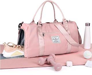 عرض حصري على Gym Bag for Women and Men, Travel Duffel Bag with Shoes Compartment and Wet Pocket, Waterproof Shoulder Weekender Overnight Bag, Sport Gym Tote Bags for Swimming Yoga (Pink) - عروض أمازون السعودية