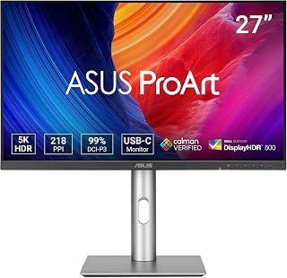 عرض حصري على ASUS Professional Monitor ProArt Display 5K PA27JCV 27 Inch, IPS, 5K (5120 x 2880), 99 Purcent DCI-P3, LuxPixel AGLR, Calman Verified, USB-C PD 96 W, HDR 500,KVM, Ergonomic - عروض أمازون مصر