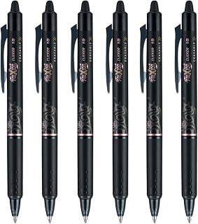Pilot FriXion Clicker pen 1.0mm, Erasable Gel Pens, Bold Point, 6 pack (Black)
