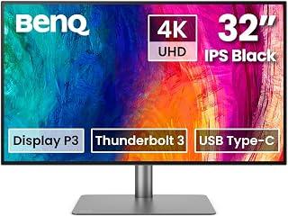 BenQ PD3225U 32 Inch 4K IPS Black UHD Thunderbolt Monitor for MacBook, AQCOLOR, 98% P3, 100% sRGB &amp; Rec.709, DeltaE ≤2, Factory Calibration, USB-C 85W, USB Hub, Daisy Chain, KVM Switch