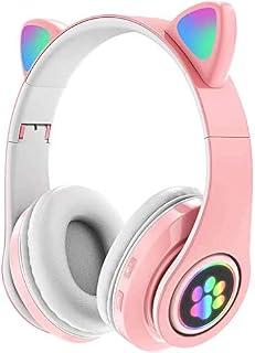 LOLO Bluetooth 5.0 Wireless Headphones with Microphone, Stereo Headphones with Noise Cancelling, Hi-Fi, Compatible with All Bluetooth Devices (Pink)