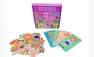 Body Structure Puzzle for Girls, Educational Toy with Puzzle Pieces and Cards, Ages 6+