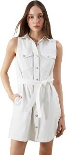 LC WAIKIKI Woman Collared Neck Mini Denim Dress