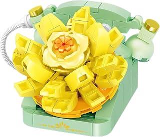 TOYS LAND Succulents Building Blocks Classic Household Appliances model building set, 141PCS Mini Blocks Succulent Plants and Retro Appliances Toys for Home Decor, for Aldults Kids 6+ (Telephone)