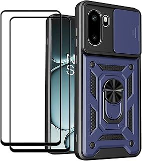 Exclusive Deal on for OnePlus 15R 5G Case with Slide Camera Cover and Stand Kickstand Ring with Tempered Glass Screen Protector [2 pieces],Military Grade Shockproof Protective Cover,Blue - Amazon KSA Deals
