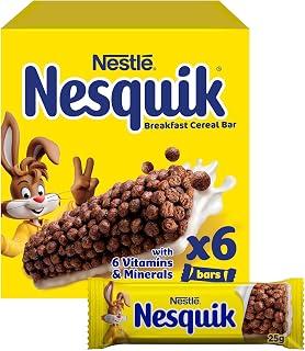 Nestle Nesquik Chocolate Breakfast Cereal Bar 25g (6 Pieces)