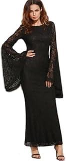 Women's Lace Long Dress with Black Lining