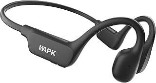 Korean Brand Wapik N60 Bone Conduction Open-Ear Headphones, Bluetooth 5.4, IP67 Waterproof, 18-Hour Playtime, 30g, Black, for Workouts